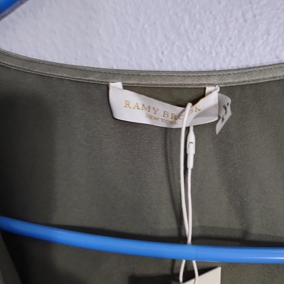 Ramy Brooks‎ Alvina Silk Sage Green Tie Waist Party Office Feminine  Jumpsuit M - Picture 8 of 11